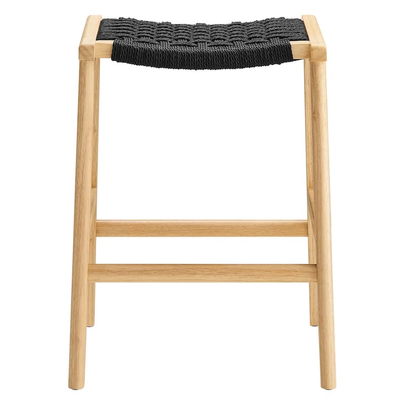 Saoirse Woven Rope Wood Counter Stool - Set of 2