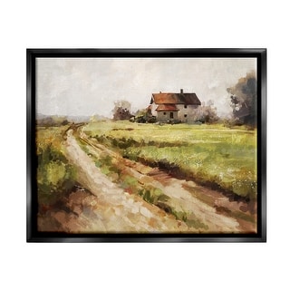 Stupell Country Path to Barn Framed Floater Canvas Wall Art Design by ...