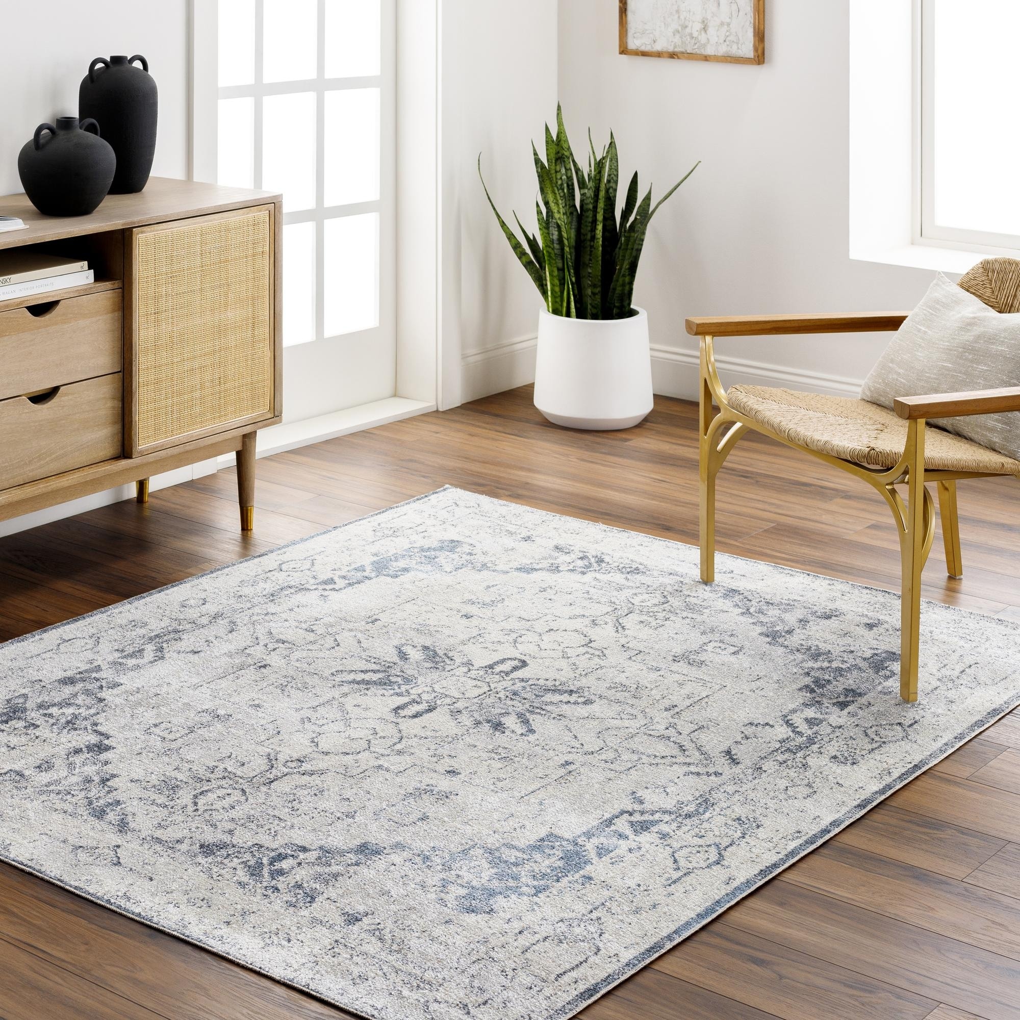 Livabliss Lillian Machine Washable Faded Classic Area Rug