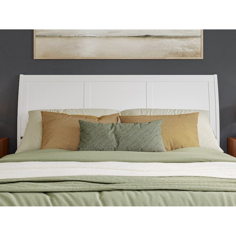 Valencia Solid Wood Low Profile Sleigh Platform Bed with Matching Footboard