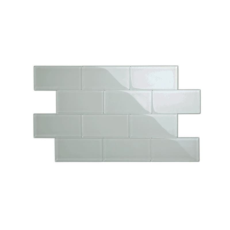 Box of 5 sq ft $79 3x6 Gray Crystal Glass Subway Tile for Kitchen Bathroom Shower Wall