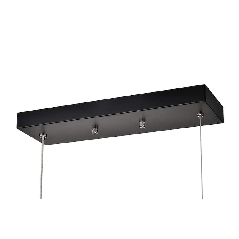 4-Light Matte Black and Brushed Nickel Kitchen Island Light with Acrylic Shades - Matte Black and Brushed Nickel