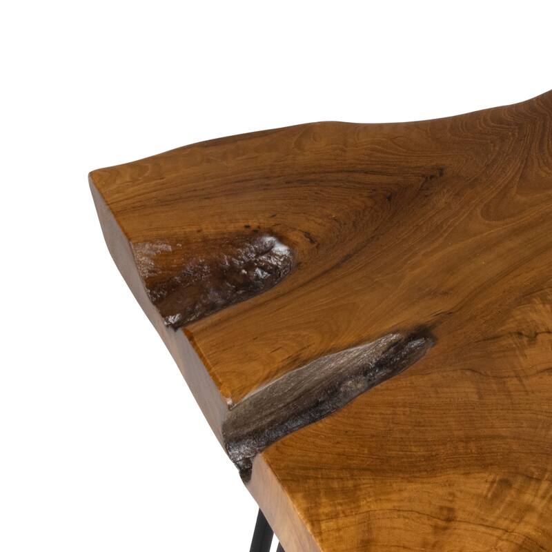 Handcrafted Live Edge Teak Irregular Coffee Table Accent Side Table