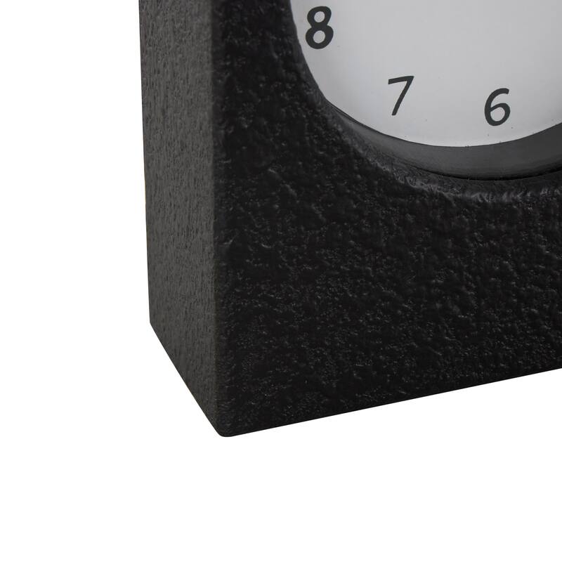 Wood Textured Decorative Clock with Gold Accents - Set of 2 Multi Colored - Roche River Decor