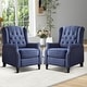 preview thumbnail 9 of 11, Pushback Recliner Chair, Fabric Armchair Push Back Recliner with Rivet Decoration, Single Sofa Accent Chair