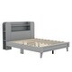 preview thumbnail 33 of 34, Super-H Headboard Platform Bed with a lot of Shelf Center Support Legs Platform Bed for Super kids, No Box Spring Needed