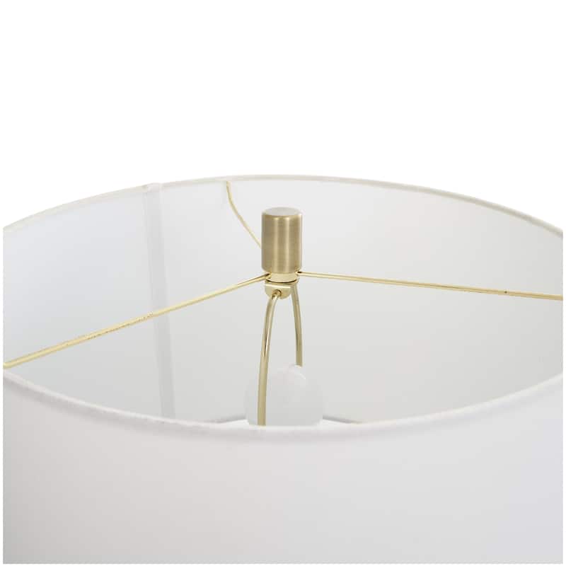 Metal Abstract Tiered Pillar Room Accent Lamp with Glass Base - Gold - Roche River Decor