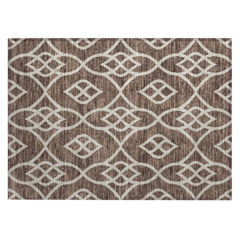 Machine Washable Indoor/ Outdoor Chantille Modern Trellis Rug