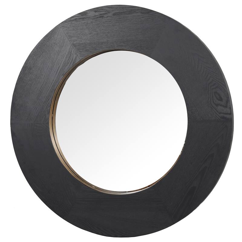 SAFAVIEH Couture Netta 36-inch Round Wood Mirror - 36"W x 1.6"D x 36"H