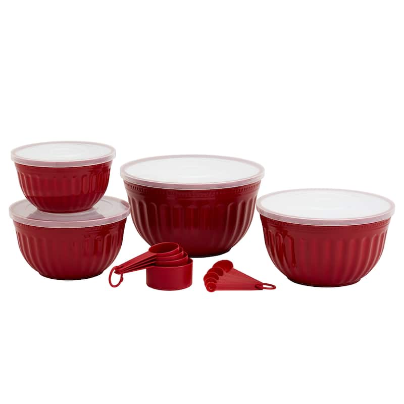 Denmark 17 Piece Bowl Set with Lids, Red