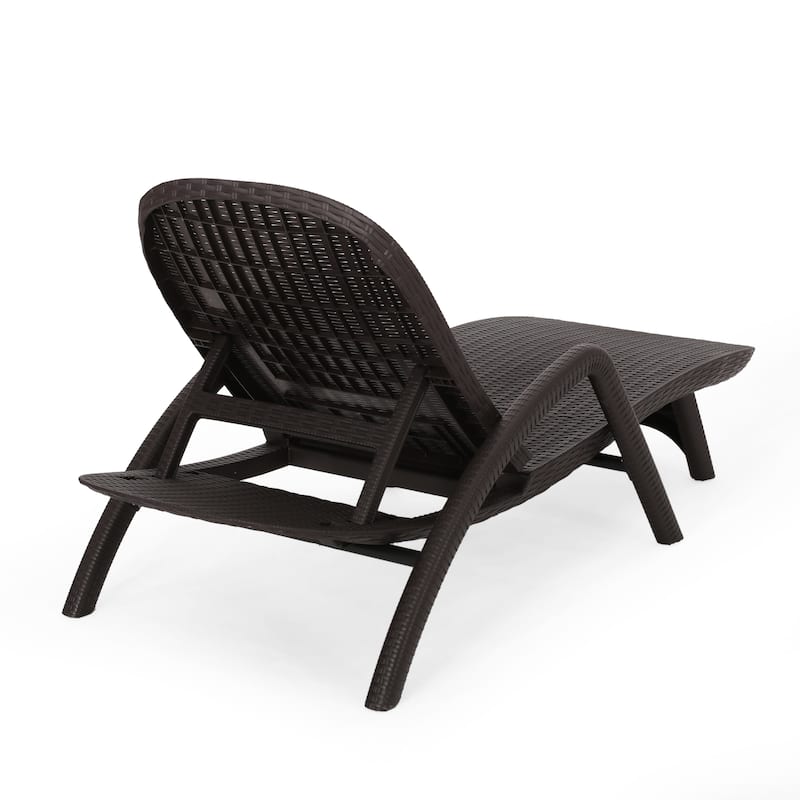 Waverly Outdoor Faux Wicker Chaise Lounges (Set of 2) by Christopher Knight Home - 31.50" W x 76.50" D x 21.00" H