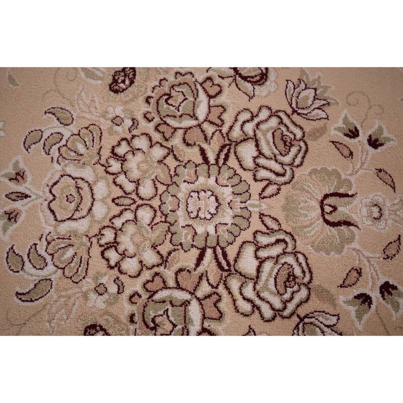 Victorian Style Floral Kashan Turkish Area Rug Machine Made Carpet - 9'9" x 13'3"