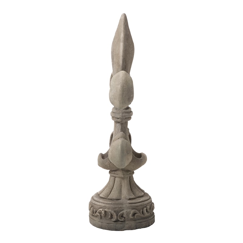 Glitzhome MGO French Holiness Fleur De Lis LYS Garden Statue Coastal Sculpture Indoor Outdoor