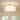 Classic 3-Light White Linen Fabric Drum Cage Flush Mount 20.5in