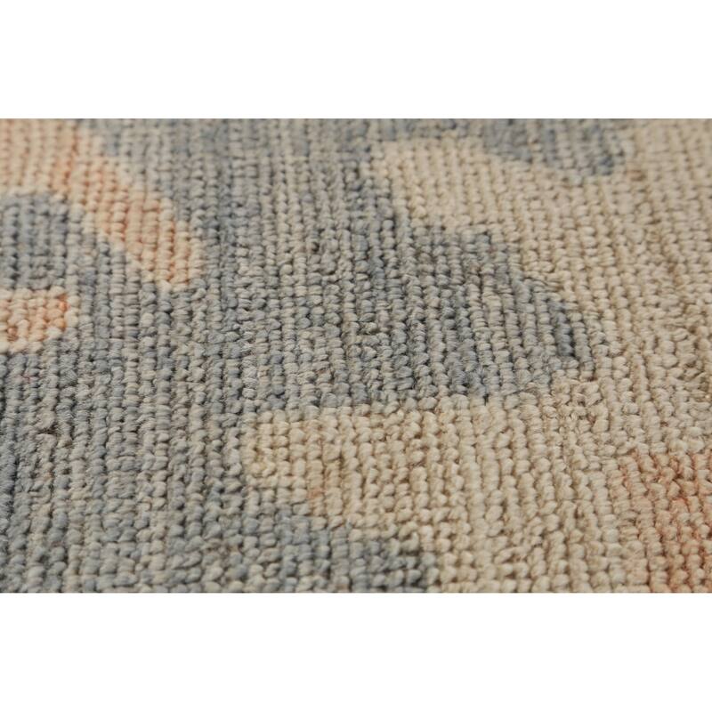 Hand Knotted Oriental 100% Wool Carpet Transitional All-Over Navy Blue & Blues Oushak Area Rug - 12' 1'' X 9' 10''