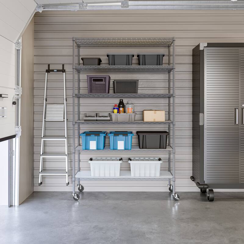 Seville Classics UltraDurable 6-Tier NSF Steel Shelving with Shelf Liners