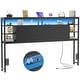 preview thumbnail 76 of 82, Headboards with Storage Shelves, Head Board with Power Outlet and LED Light for Bed Frame