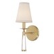 preview thumbnail 1 of 4, Baxter 1 Light Antique Gold Sconce - 5'' W x 15'' H x 7'' D