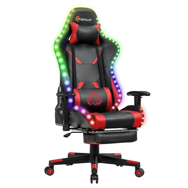 gaming chair with led lights and massage