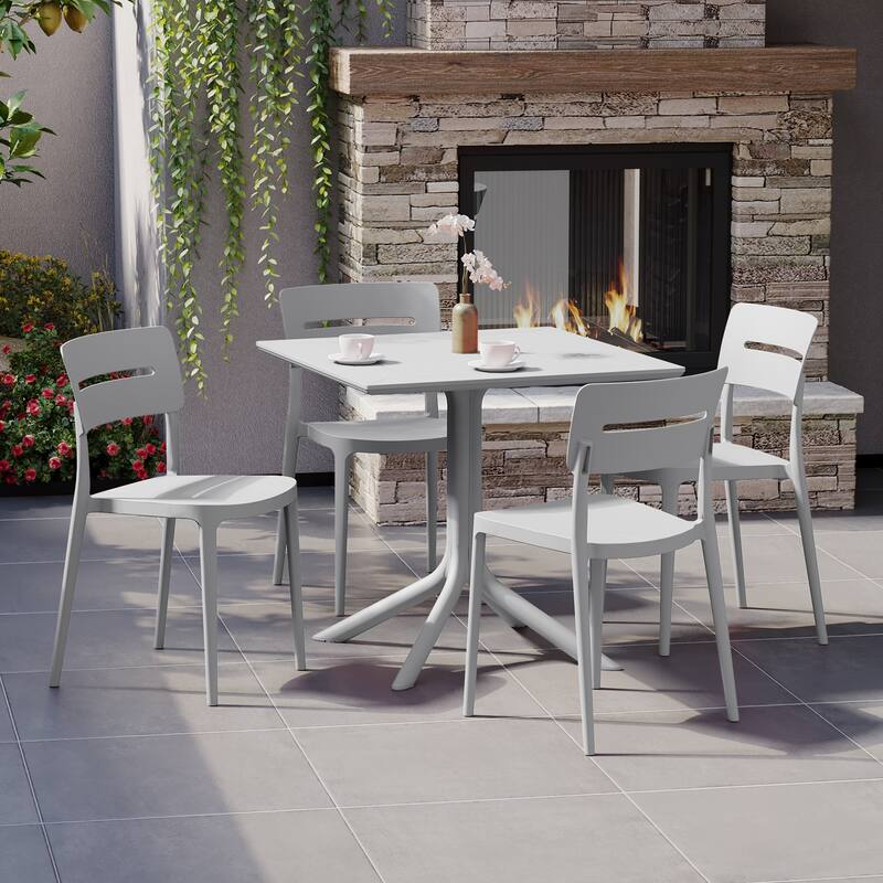 Frond and Form 4-Person Outdoor Square Dining Set