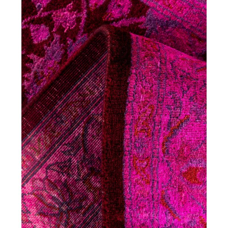 Overdyed One-of-a-Kind Hand-Knotted Area Rug - Pink - 2' 7" x 11' 3"