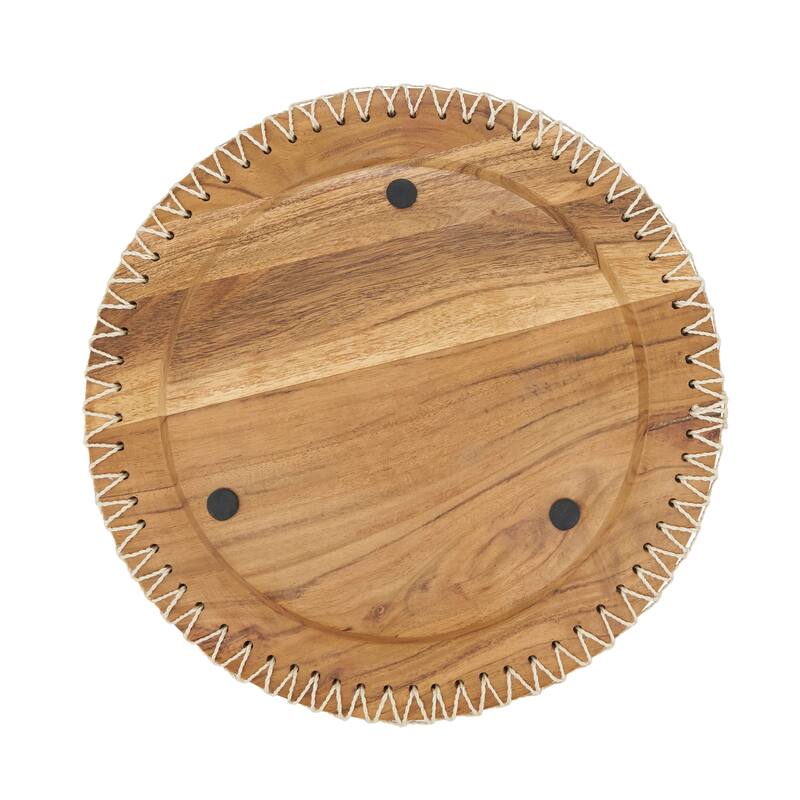 Rustic Stitched Edge Wood Charger (Set of 4)