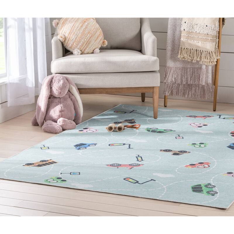 Well Woven Kids Rugs Traffic Modern Machine Washable Area Rug