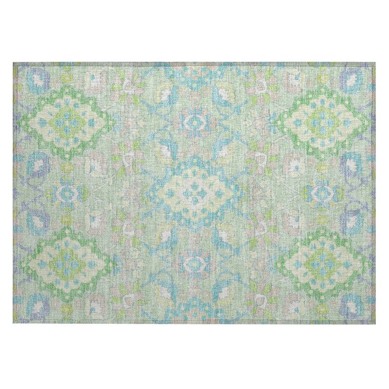 Machine Washable Indoor/ Outdoor Boho Traditional Chantille Rug