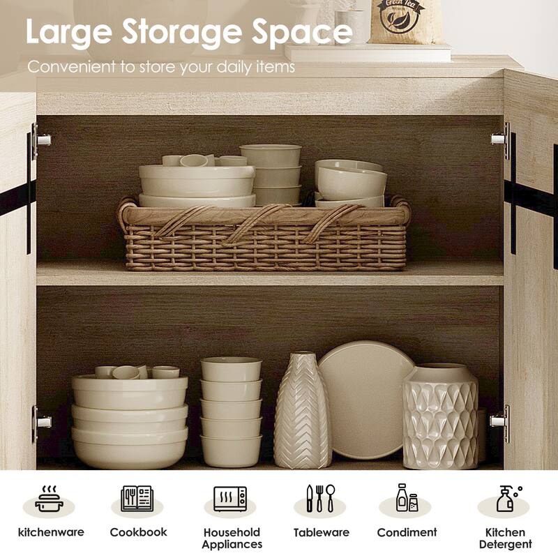 WAMPAT Modern TV Stand with Storage Cabinets for Living Room,Bedroom,Brown