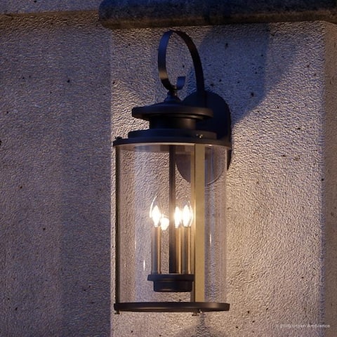 Luxury Rustic Outdoor Wall Light, 22.75"H x 9.875"W, with Colonial Style Elements, Olde Bronze Finish by Urban Ambiance