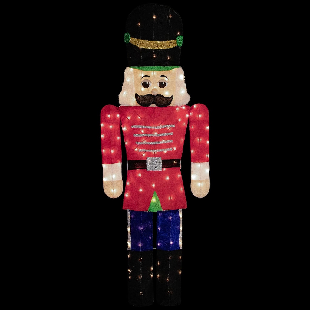 Lighted Toy Soldier Outdoor Christmas Decoration - 72" - Warm White - Red