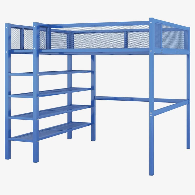 Full Metal Loft Bed with Workstation