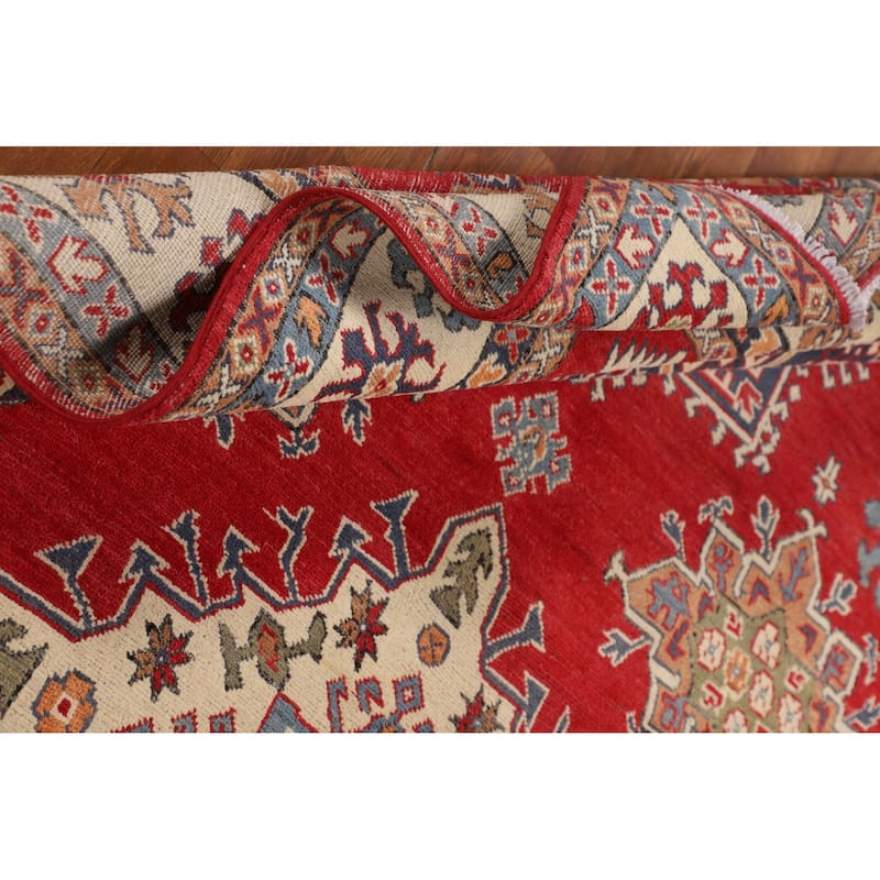 Red Kazak Oriental Area Rug Handmade Traditional Bedroom Wool Carpet - 6'6" x 9'9"
