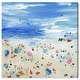 preview thumbnail 2 of 3, Wynwood Studio 'Crowded Beach' Nautical and Coastal Wall Art Canvas Print Coastal - Blue, Brown