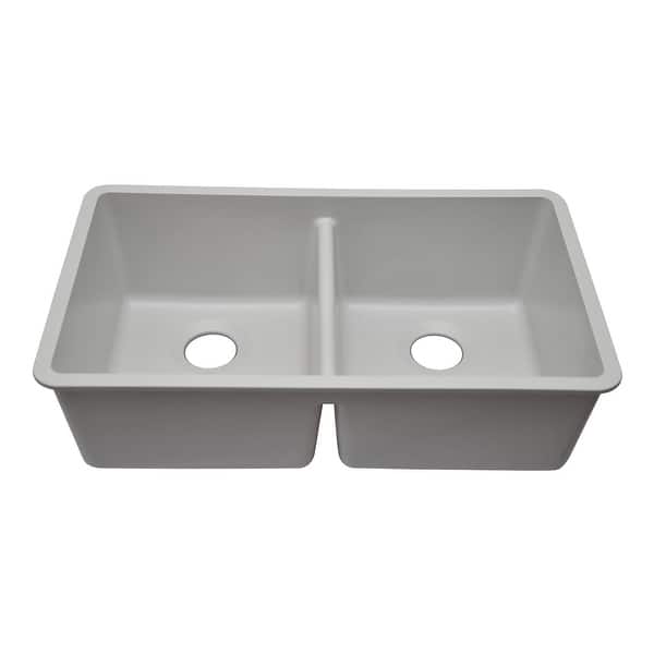 slide 2 of 10, 32 Inch Lexicon Platinum Quartz Composite Drop-in Undermount Galaxy White - 19" W x 32" L x 9.75" H Galaxy White