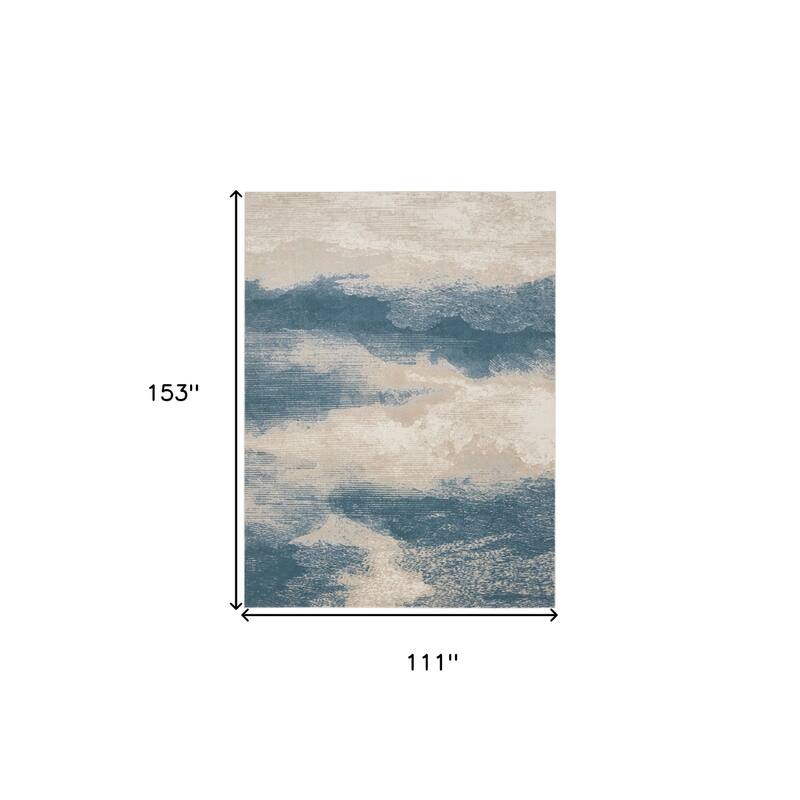 Hicic Power Loomed Abstract Modern Non Skid Stain Resistant Area Rug By HomeRoots - 153' X '111' X '0.5