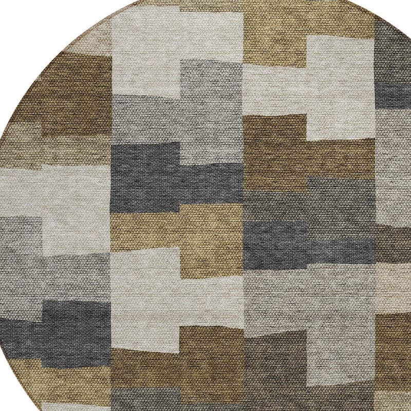 HomeRoots Geometric Transitional Rectangle Outdoor Rug