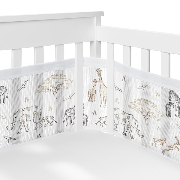 slide 2 of 6, Jungle Safari Animal Boy Girl Gender Neutral Sweet Jojo Designs +BreathableBaby Breathable Mesh Crib Liner Serengeti