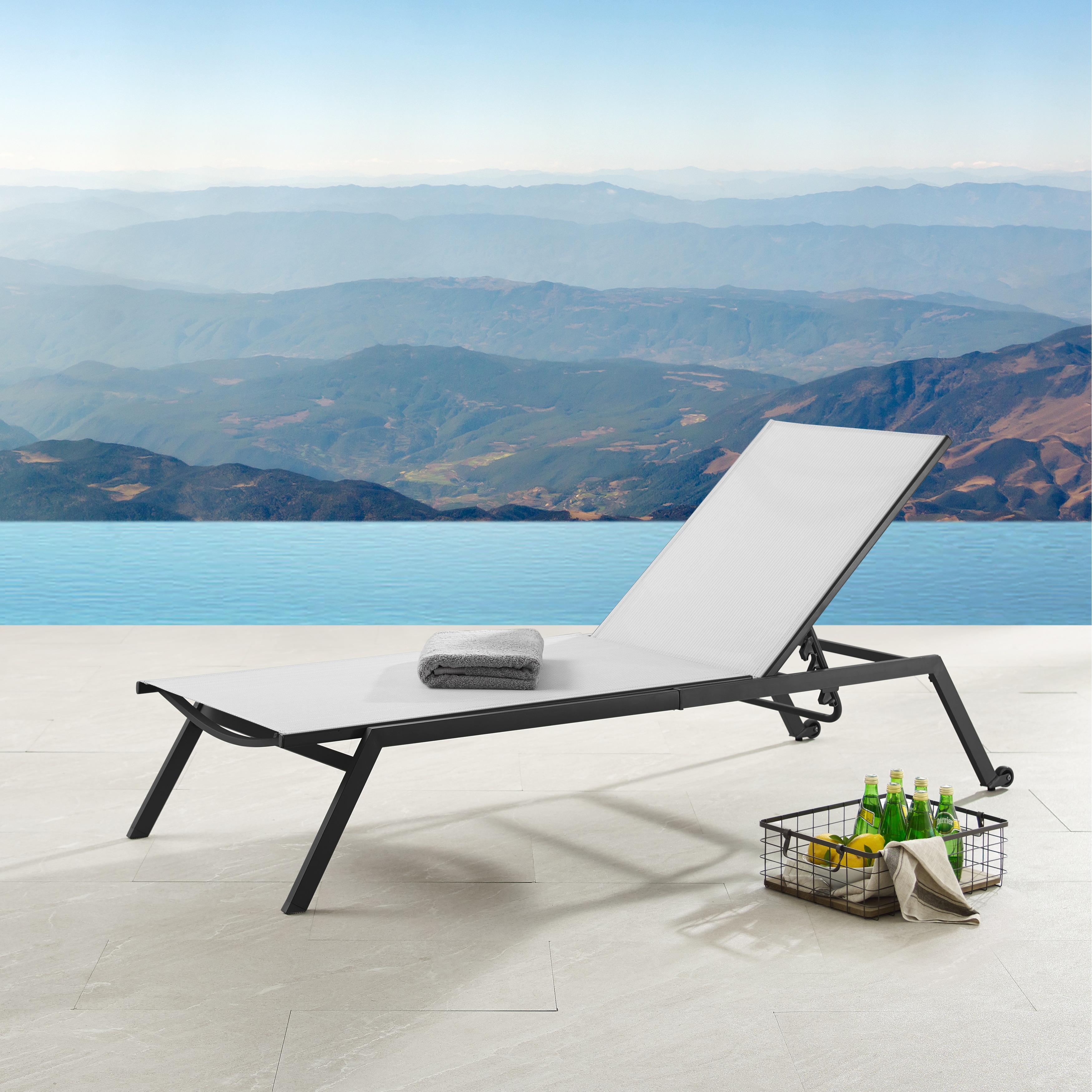 Corvus torino adjustable sling discount fabric patio chaise lounge
