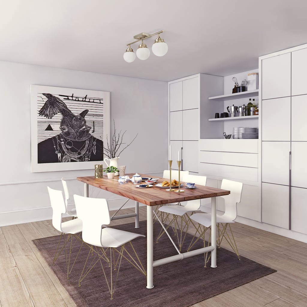 Mabel 3-Light Antique Brass Track Lighting with Frosted Glass Shades - one size