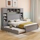 preview thumbnail 40 of 52, Modern Platform Bed with Integrated Cabinet and Drawers