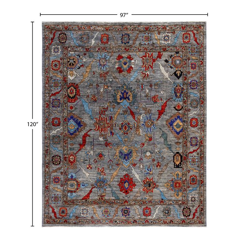 Serapi One-of-a-Kind Hand-Knotted Area Rug - Gray - 8' 1" x 10' 0"