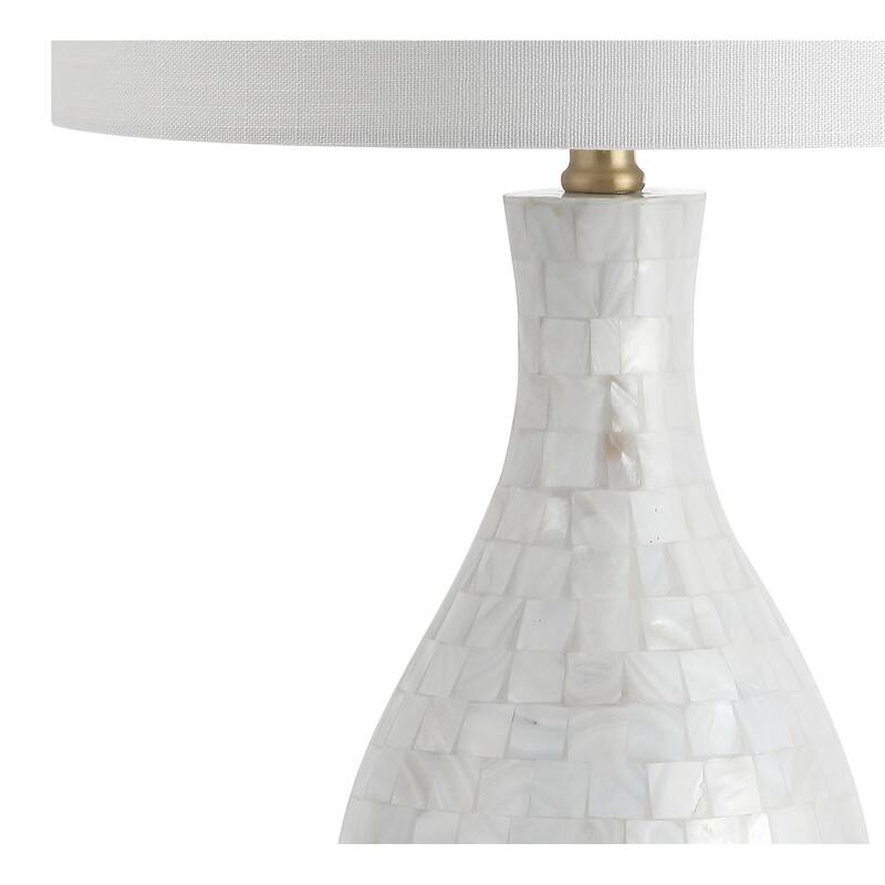 Cannon 26.5" Seashell LED Table Lamp, White by JONATHAN Y