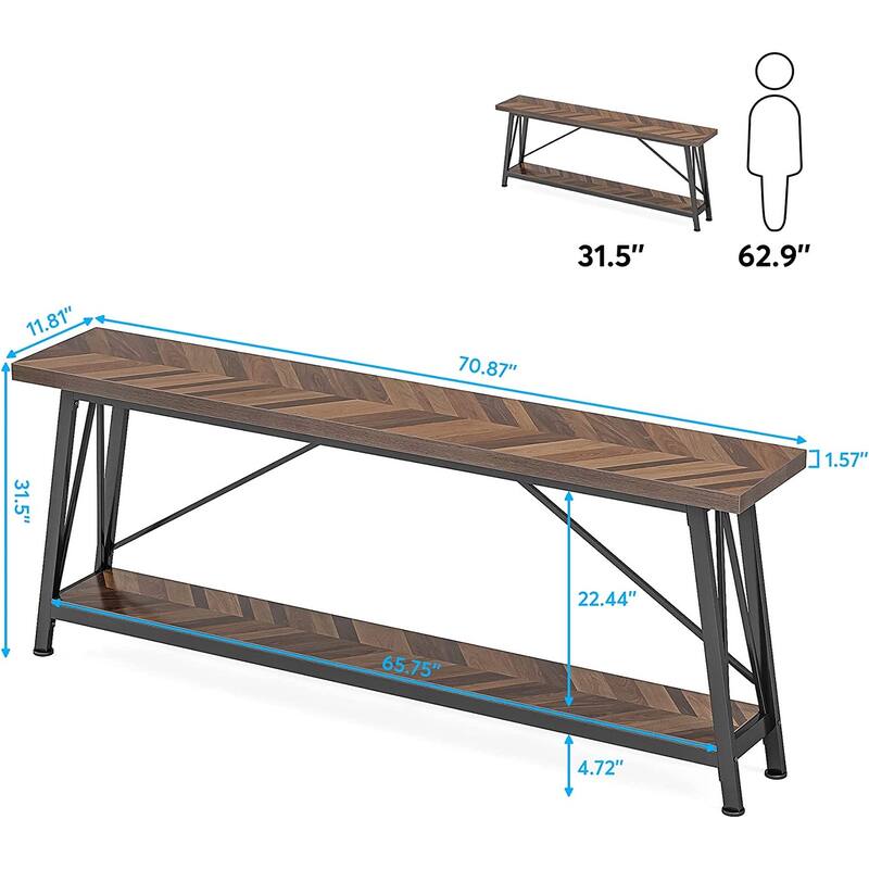 70.9 Inches Entry Console Table, Long Sofa Table