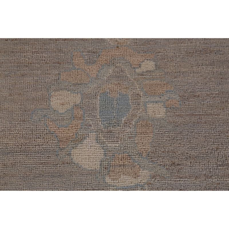 Hand Knotted Oriental 100% Wool Carpet Transitional All-Over Greys & Charcoal Oushak Area Rug - 13' 11'' X 10' 1''