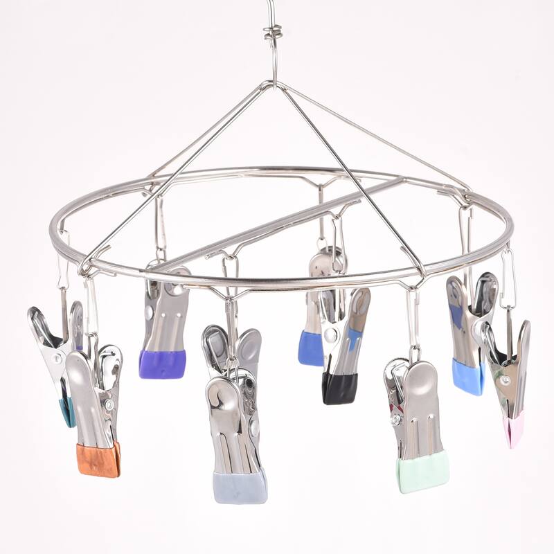Uxcell Laundry Clips with Buckle, Stainless Steel Hanging Hooks