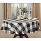 preview thumbnail 6 of 16, Cotton Tablecloth With Buffalo Plaid Design 72"x72" - Black