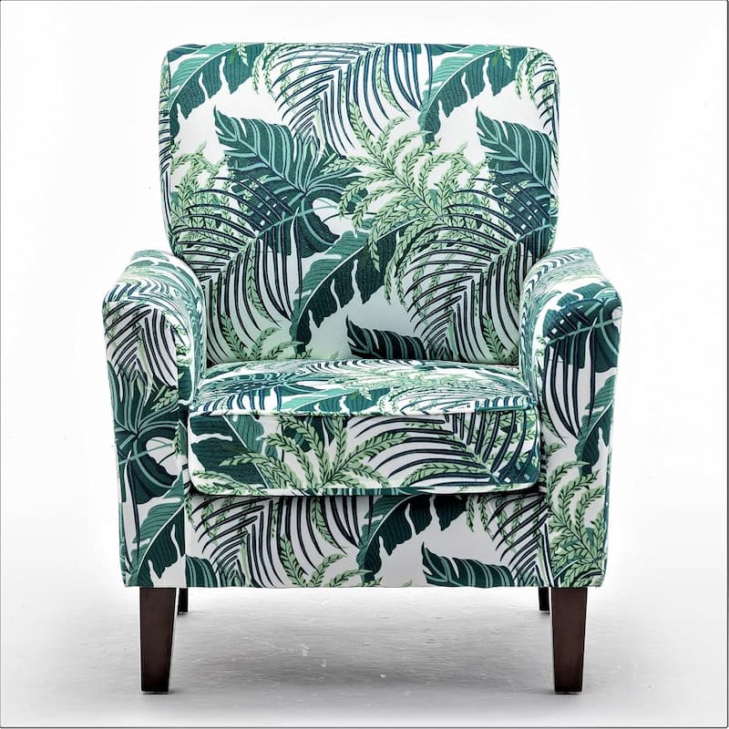 Contemporary Accent Arm Chair with Birch Wood Frame and Microfiber Upholstery