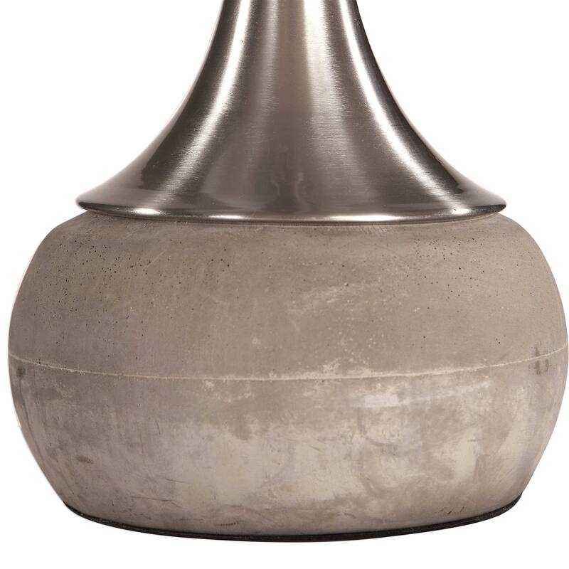 Brushed Nickel Table Lamp with Tapered Shade - 27.75" - Multicolored
