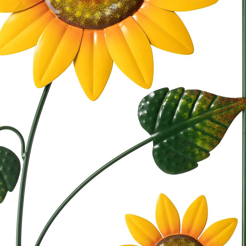 Glitzhome 48"H Metal Sunflowers Garden Trellis Plant Climbing Stakes